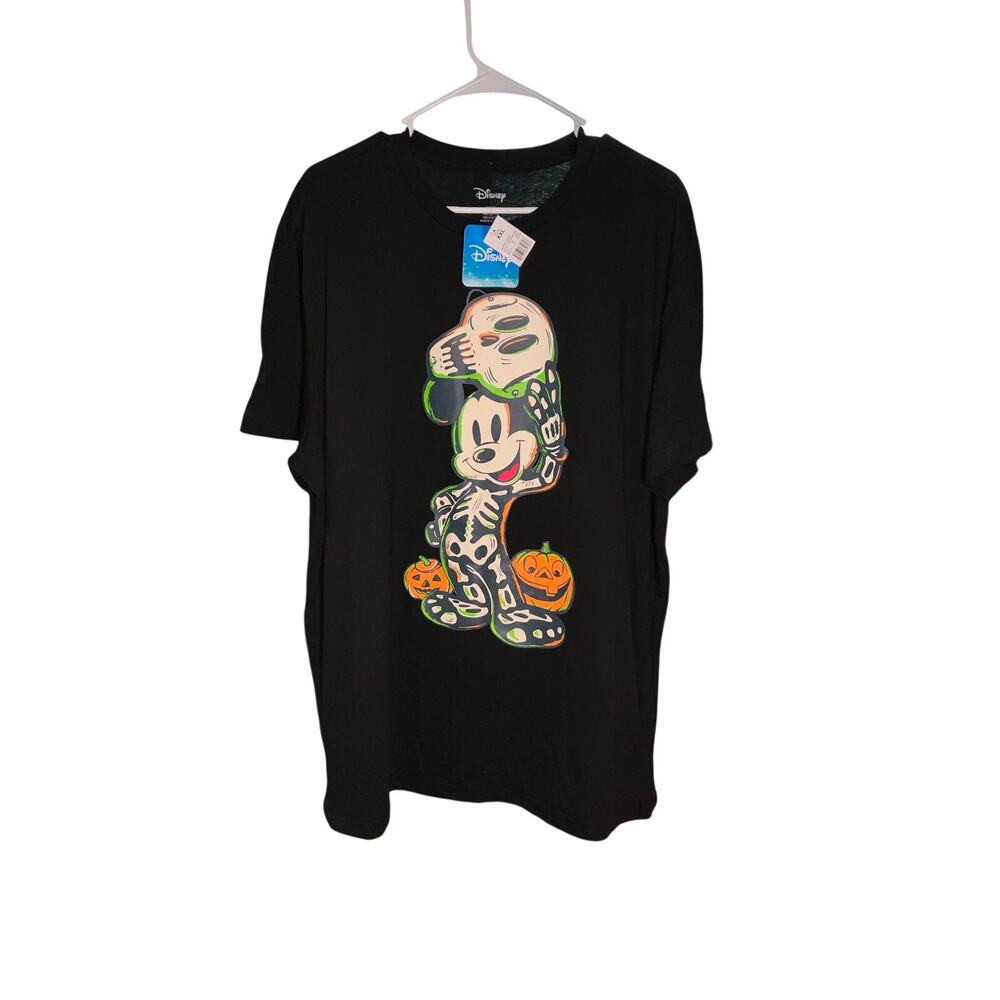 Disney Mickey Mouse Skeleton Costume Short Sleeve Shirt Size XXL